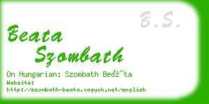 beata szombath business card